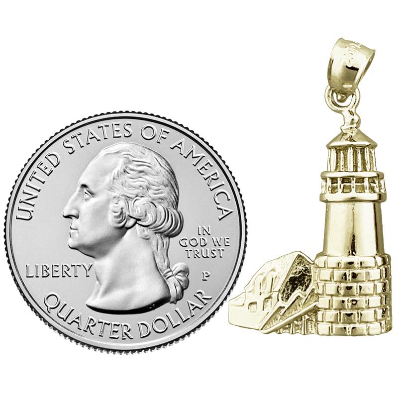 14K Gold Marshall Point Maine Lighthouse Pendant