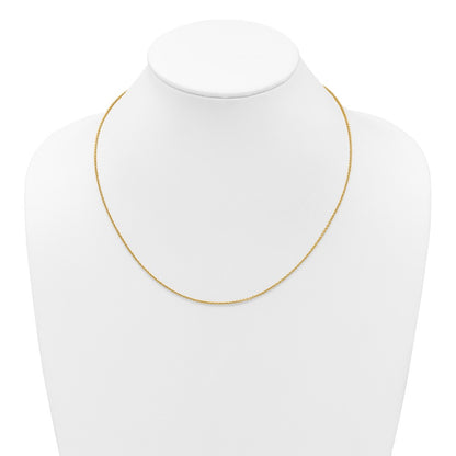 22 Inch 14K Yellow Gold Adjustable 1.65mm Round Cable Chain Necklace