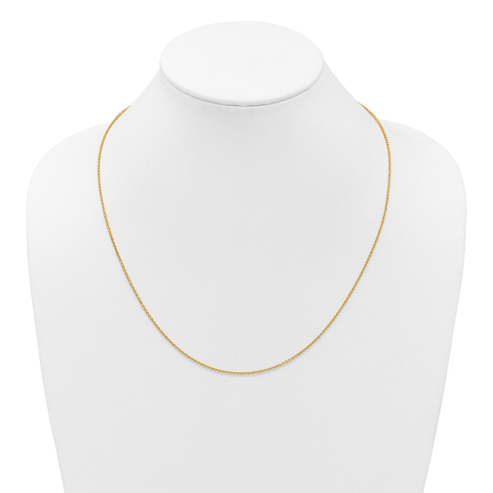 22 Inch 14K Yellow Gold Adjustable 1.65mm Round Cable Chain Necklace