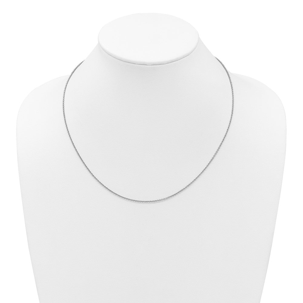 22 Inch 14K White Gold Adjustable 1.65mm Round Cable Chain Necklace