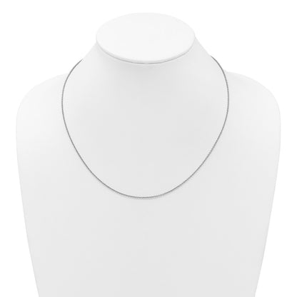 22 Inch 14K White Gold Adjustable 1.65mm Round Cable Chain Necklace