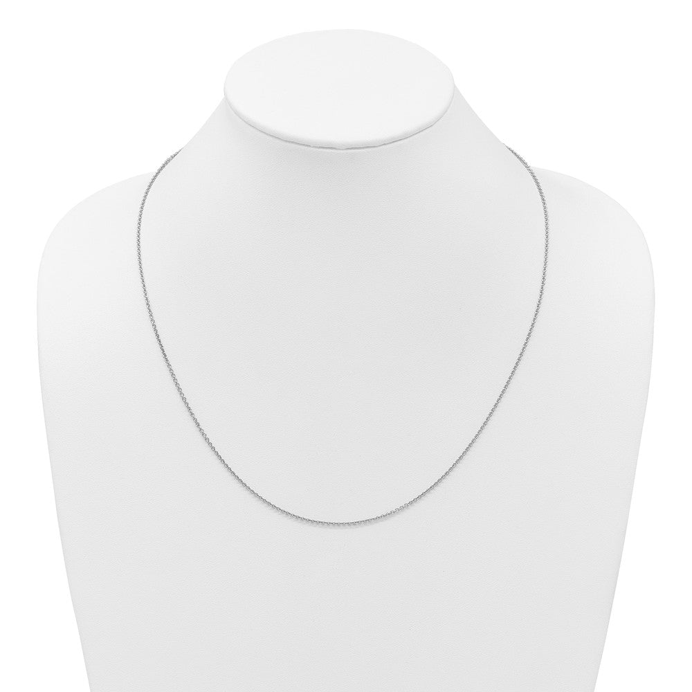 22 Inch 14K White Gold Adjustable 1.65mm Round Cable Chain Necklace