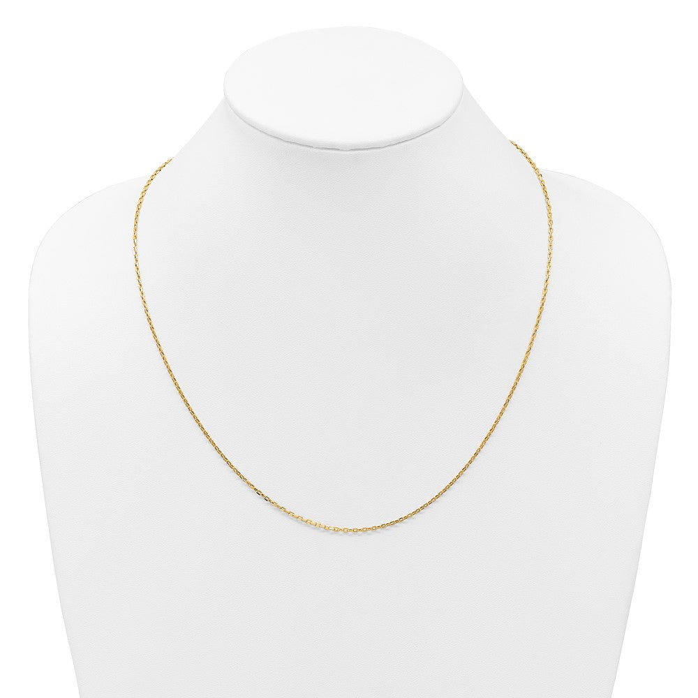 3 Inch 14K Yellow Gold Adjustable 1.65mm Semi Solid D/C Cable Chain Necklace