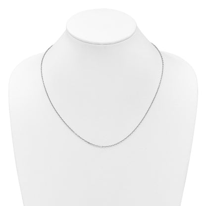 22 Inch 14K White Gold Adjustable 1.65mm Semi Solid D/C Cable Chain Necklace