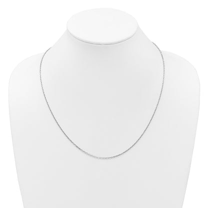 3 Inch 14K White Gold Adjustable 1.65mm Semi Solid D/C Cable Chain Necklace