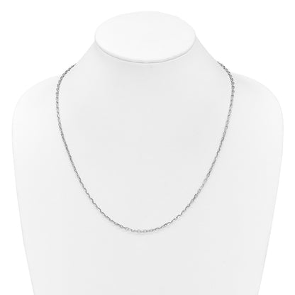 22 Inch 14K White Gold Adjustable 2.75mm Semi Solid D/C Cable Chain Necklace