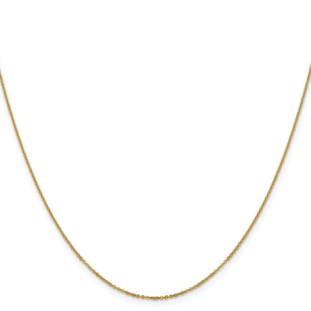 22 Inch 14K Yellow Gold 1.1mm Flat Cable Chain Necklace