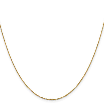 22 Inch 14K Yellow Gold 1.1mm Flat Cable Chain Necklace