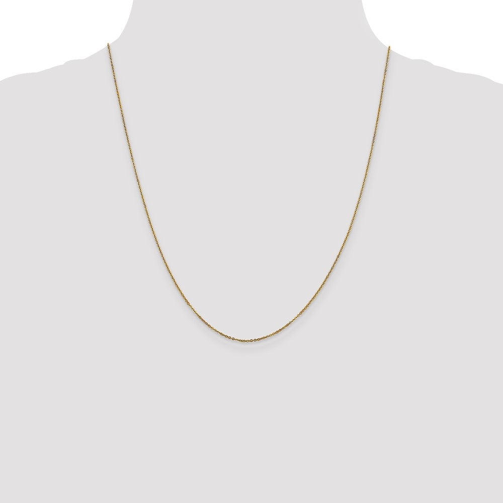 22 Inch 14K Yellow Gold 1.1mm Flat Cable Chain Necklace
