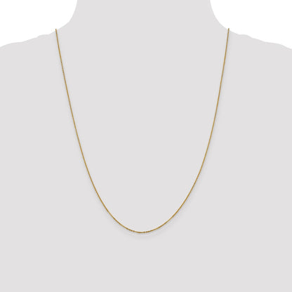 24 Inch 14K Yellow Gold 1.1mm Flat Cable Chain Necklace