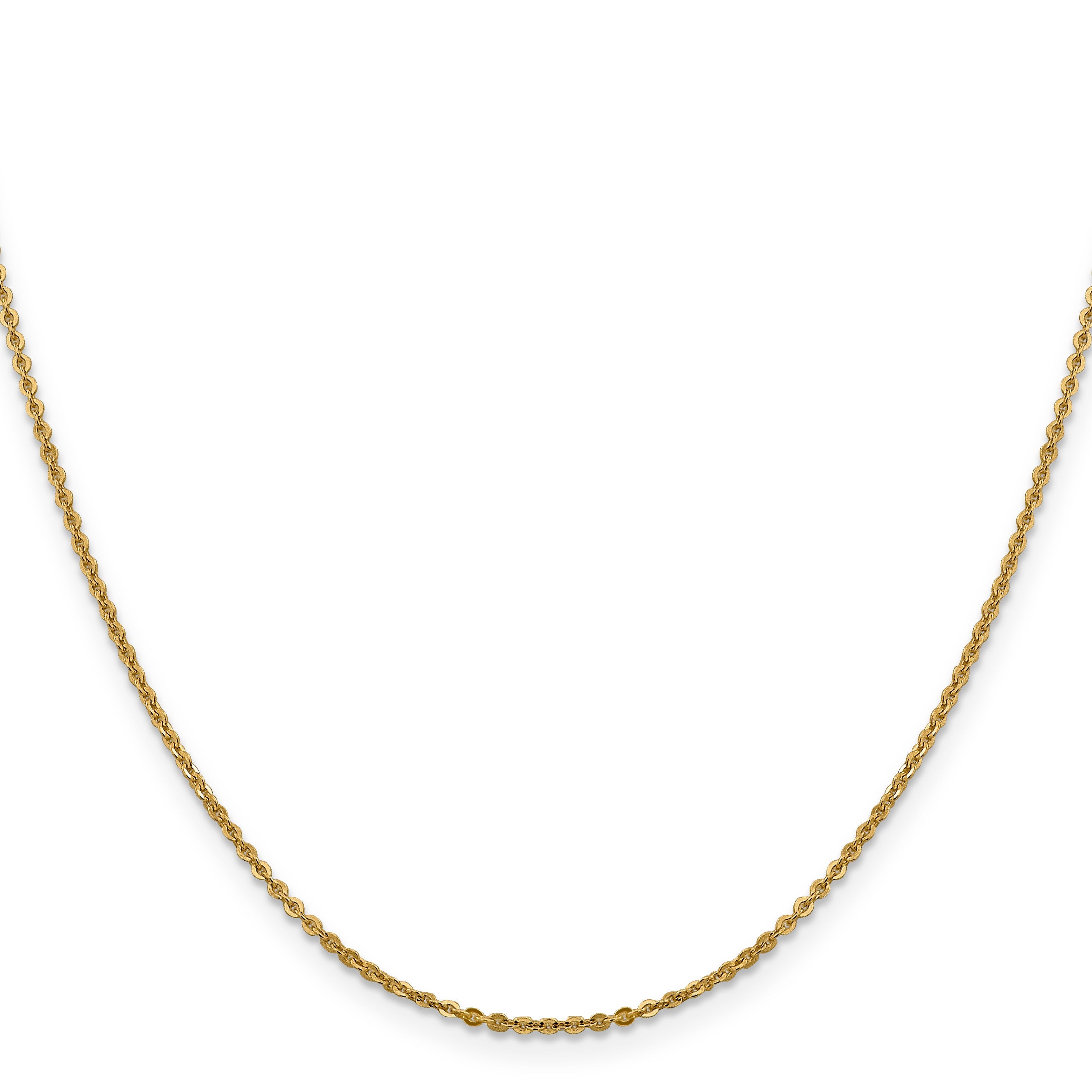 16 Inch 14K 1.7mm Flat Cable Chain Necklace