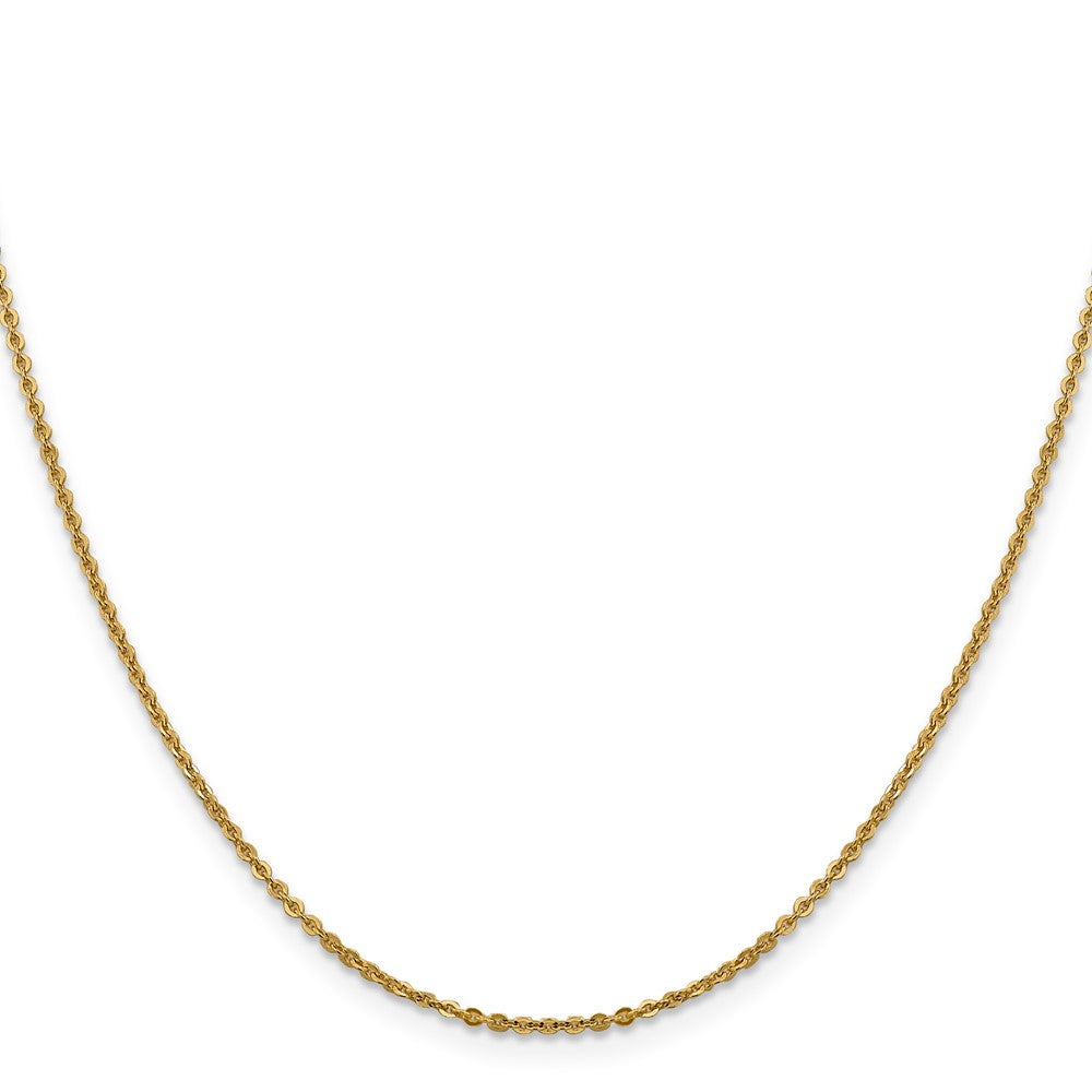 18 Inch 14K Yellow Gold 1.7mm Flat Cable Chain Necklace