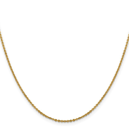 18 Inch 14K Yellow Gold 1.7mm Flat Cable Chain Necklace