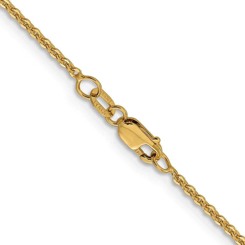18 Inch 14K Yellow Gold 1.7mm Flat Cable Chain Necklace