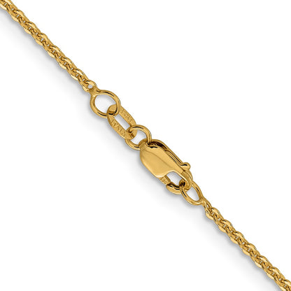 18 Inch 14K Yellow Gold 1.7mm Flat Cable Chain Necklace