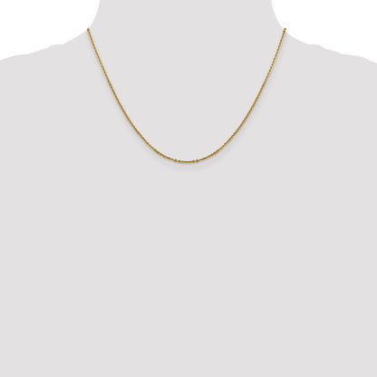 18 Inch 14K Yellow Gold 1.7mm Flat Cable Chain Necklace