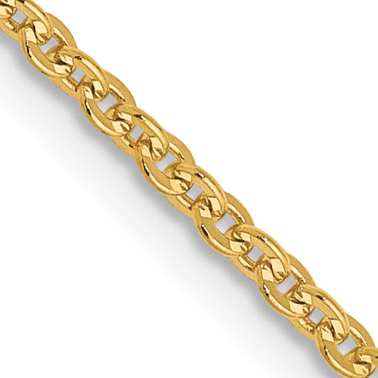 16 Inch 14K 1.7mm Flat Cable Chain Necklace