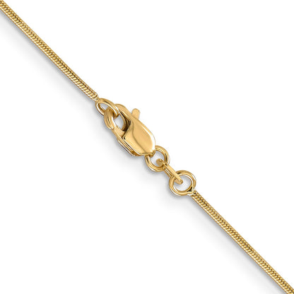 18 Inch 14K .9mm Round Snake Chain Necklace