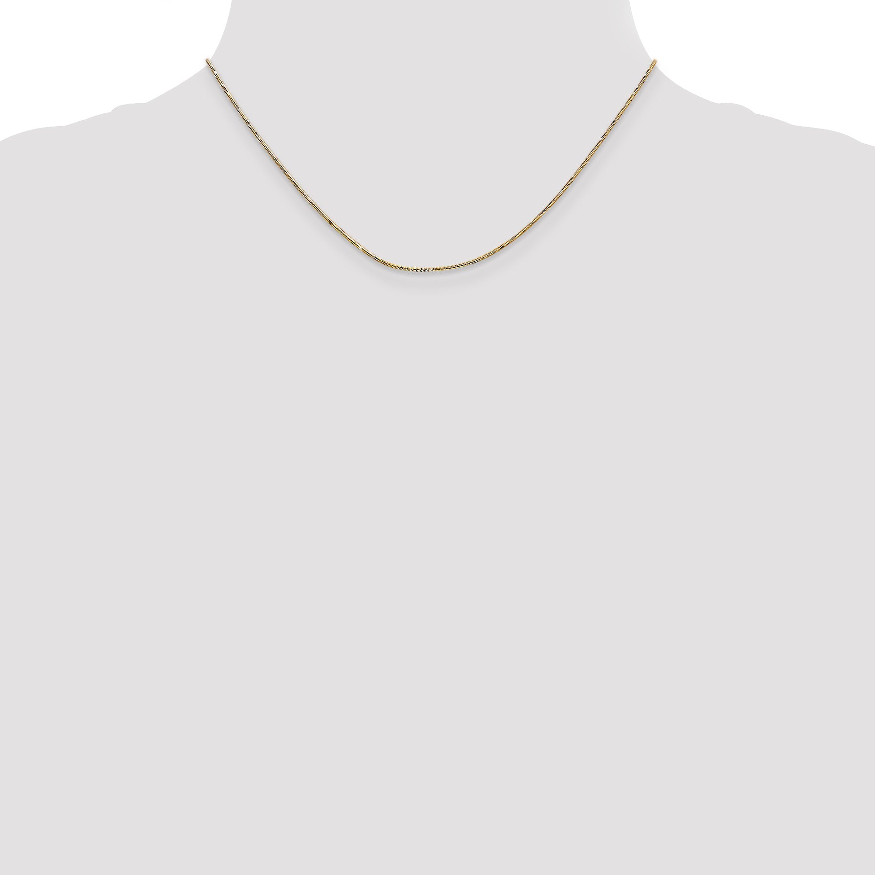 16 Inch 14K .9mm Round Snake Chain Necklace