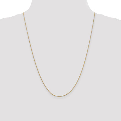 24 Inch 14K Yellow Gold .9mm Round Snake Chain Necklace