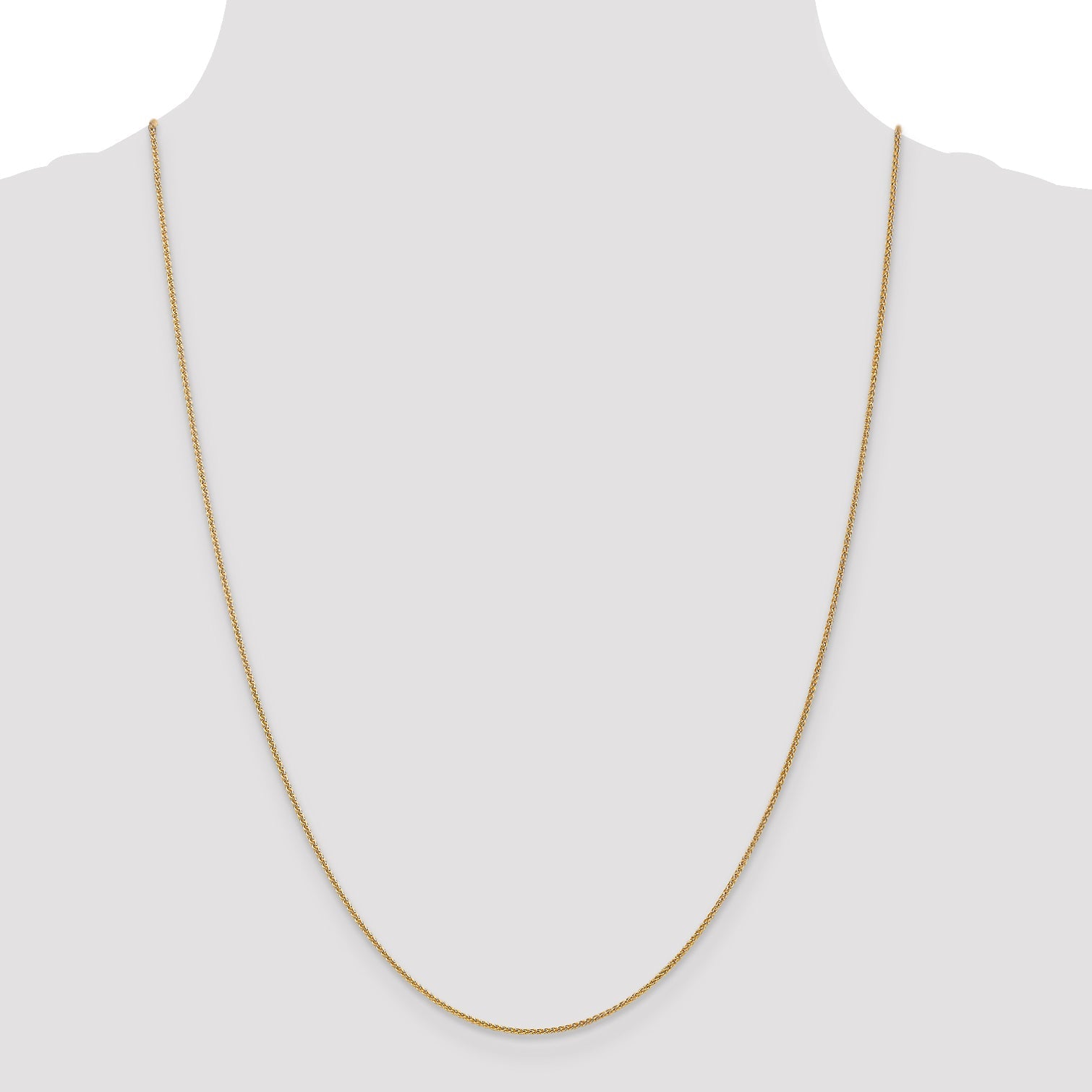 24 Inch 14K 1.0mm Spiga Chain Necklace
