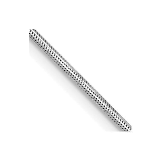 24 Inch 14K White Gold .9mm Round Snake Chain Necklace