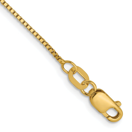 9 Inch 14K .7mm Box With Lobster Clasp Chain Anklet