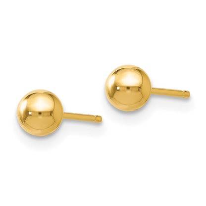 14K Yellow Gold Polished 4mm Ball Post Earrings