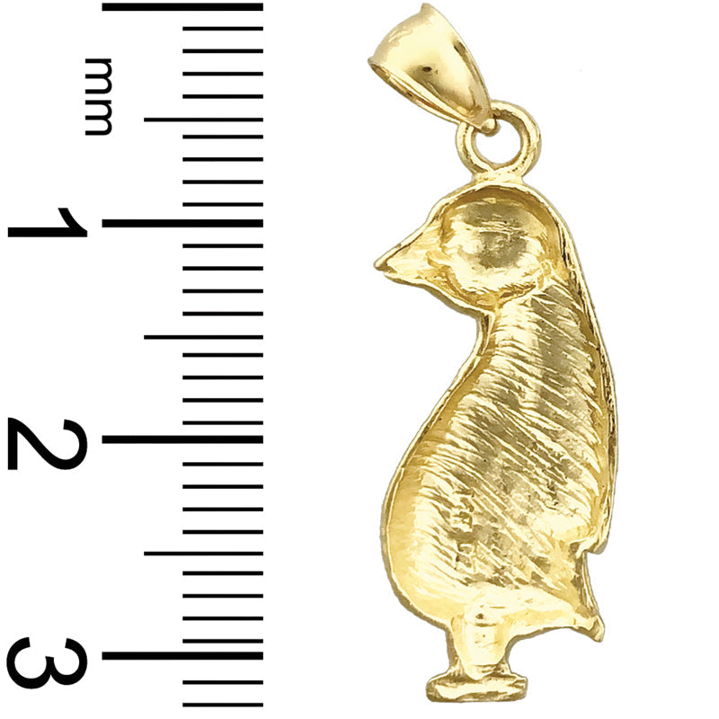 14K Gold Penguin Standing Pendant