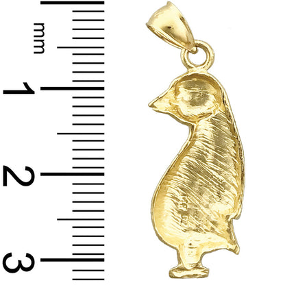 14K Gold Penguin Standing Pendant