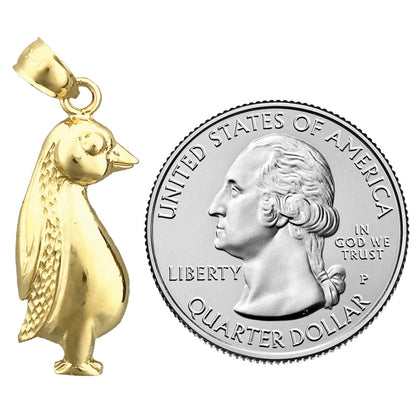 14K Gold Penguin Standing Pendant