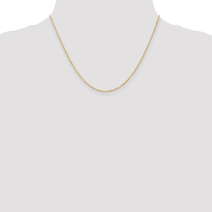 18 Inch 14K 1mm Singapore With Lobster Clasp Chain Necklace