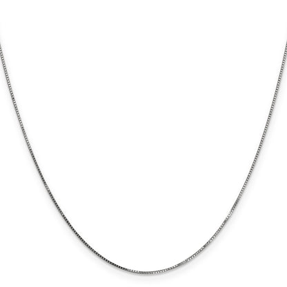 22 Inch 14K White Gold .8mm Box With Lobster Clasp Chain Necklace