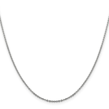 18 Inch 14K White Gold 1.7mm Flat Cable Chain Necklace