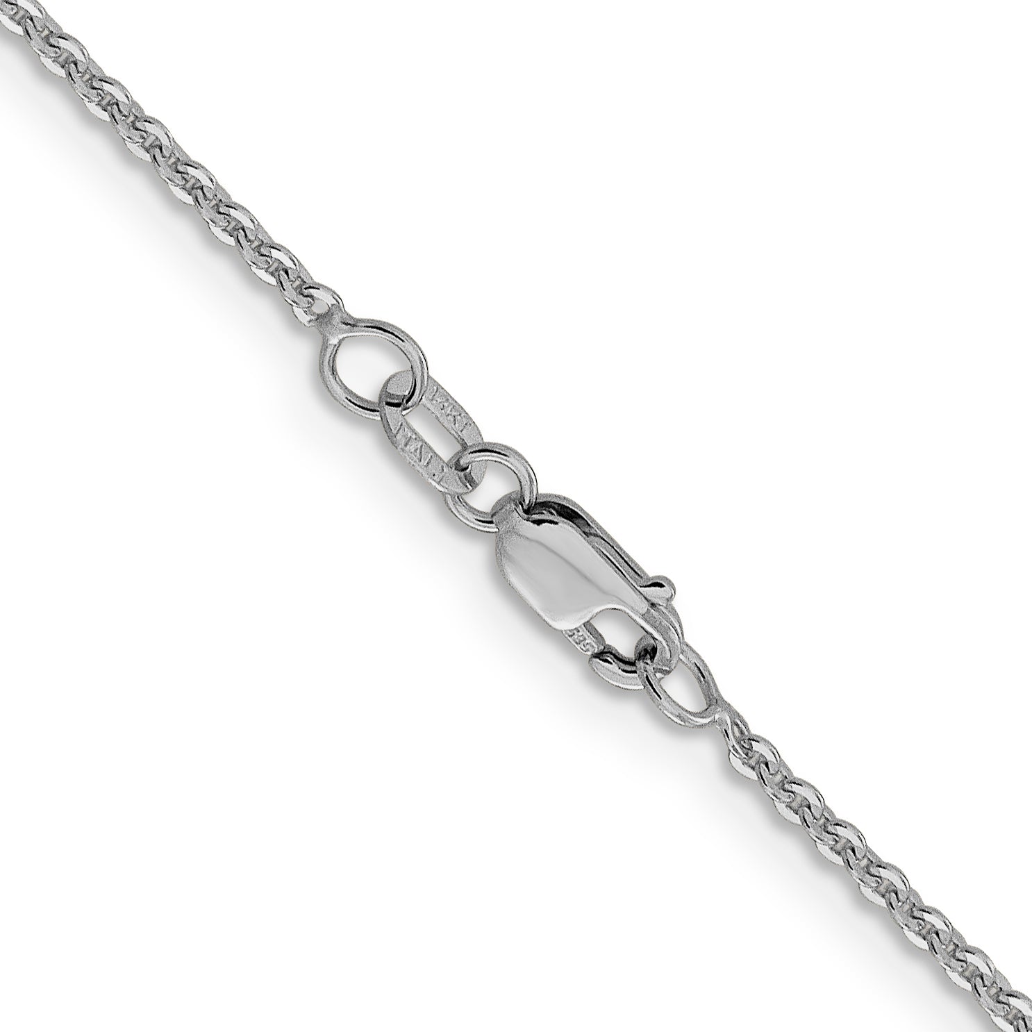 16 Inch 14K White Gold 1.7mm Flat Cable Chain Necklace