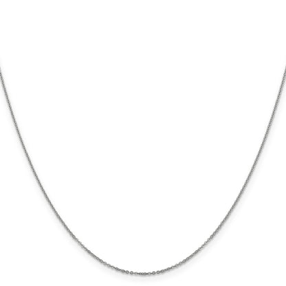 18 Inch 14K White Gold 1.1mm Flat Cable Chain Necklace