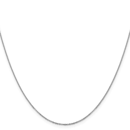 22 Inch 14K White Gold 1.1mm Flat Cable Chain Necklace