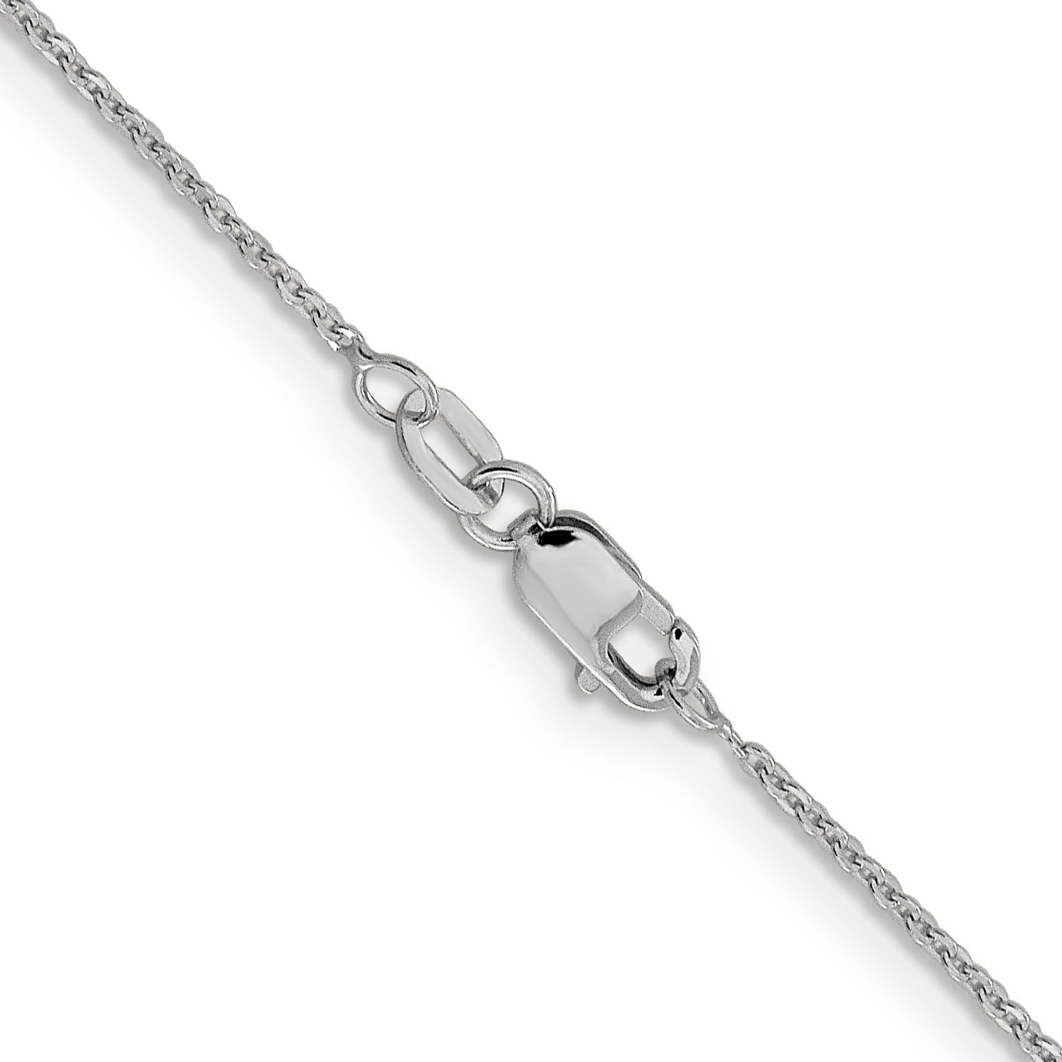 16 Inch 14K White Gold 1.1mm Flat Cable Chain Necklace