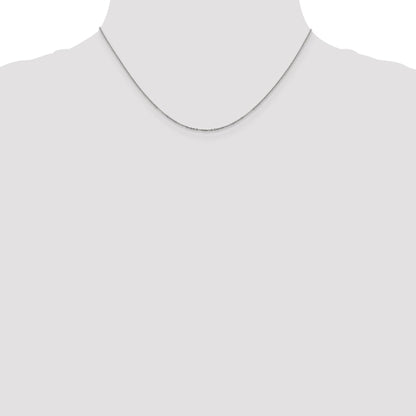 16 Inch 14K White Gold 1.1mm Flat Cable Chain Necklace