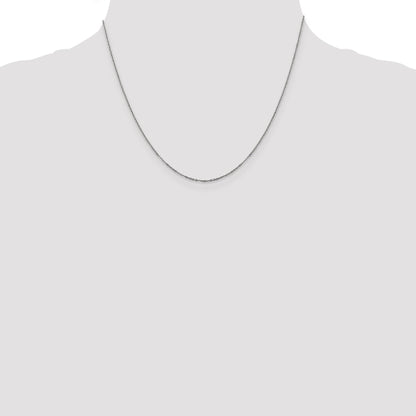18 Inch 14K White Gold 1.1mm Flat Cable Chain Necklace