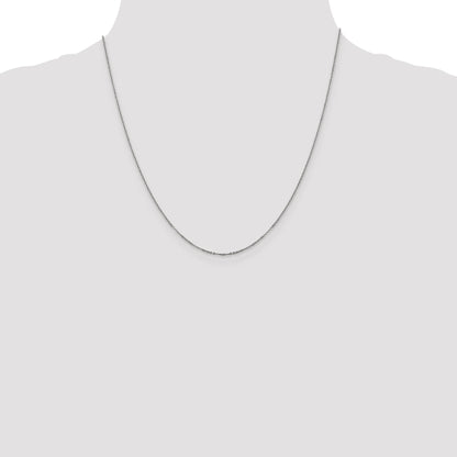 20 Inch 14K White Gold 1.1mm Flat Cable Chain Necklace