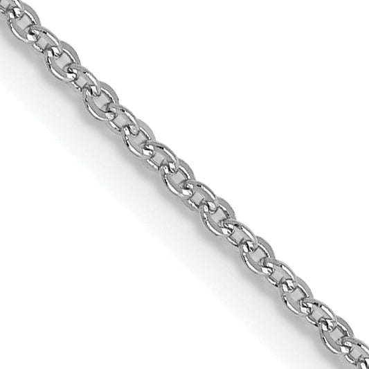18 Inch 14K White Gold 1.1mm Flat Cable Chain Necklace