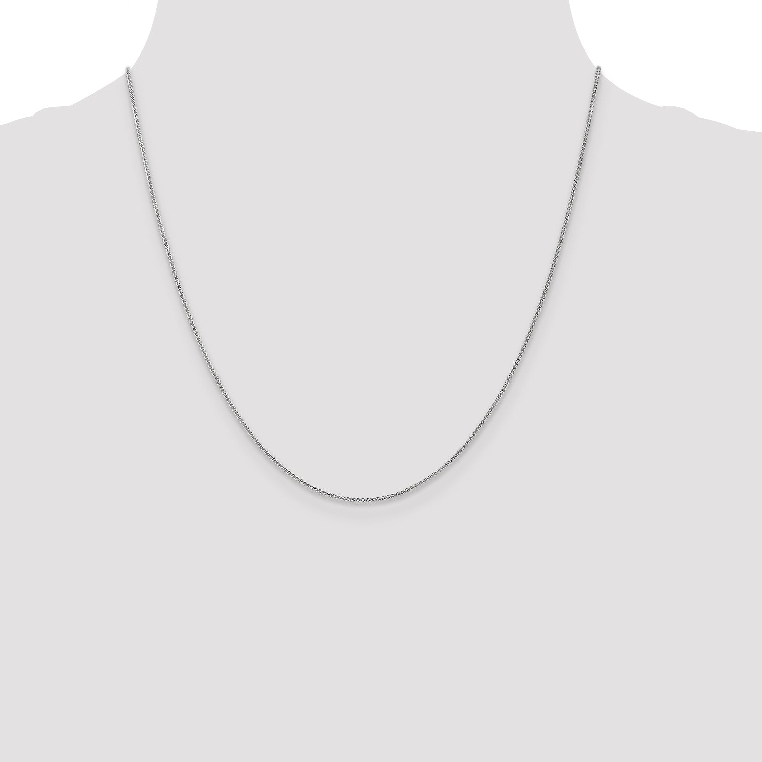 20 Inch 14K White Gold 1.0mm Spiga Chain Necklace