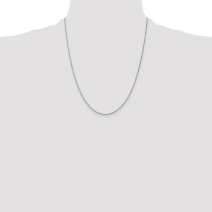 22 Inch 14K White Gold 1.0mm Spiga Chain Necklace