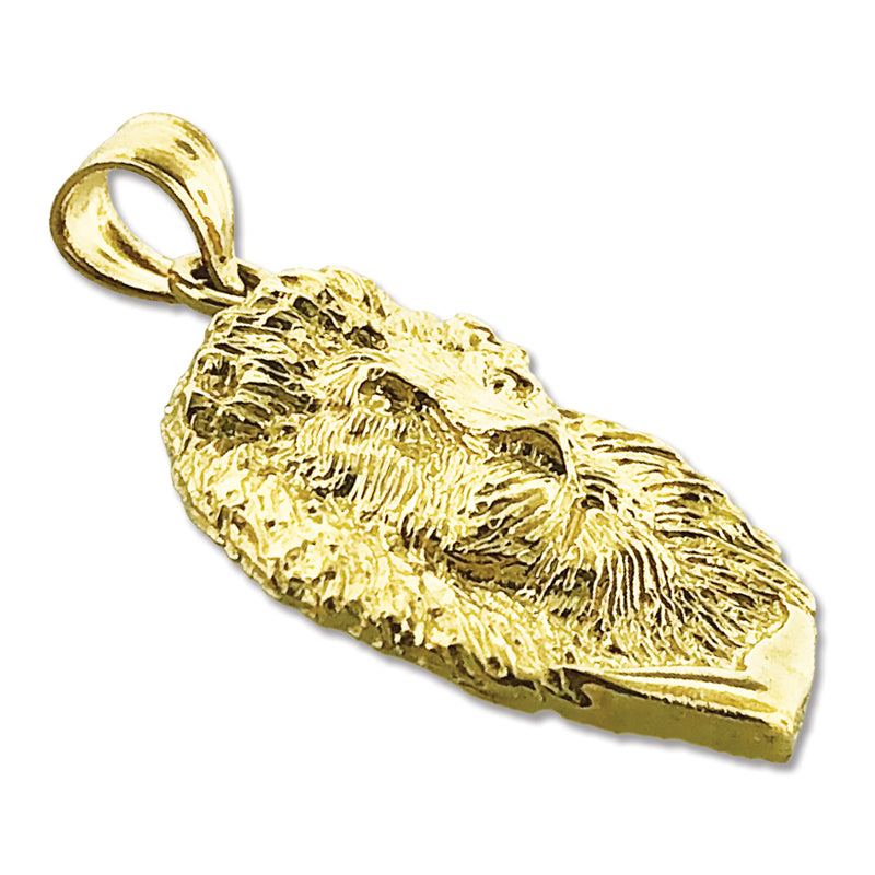 14K Gold 24MM Lion Head Pendant