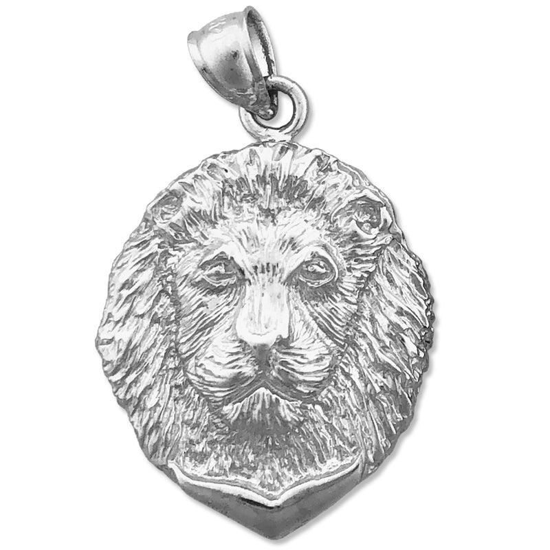 14K Gold 24MM Lion Head Pendant