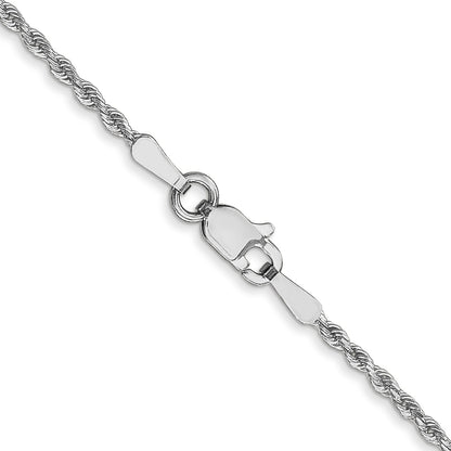 22 Inch 14K White Gold 1.5mm Diamond-Cut Rope Chain Necklace