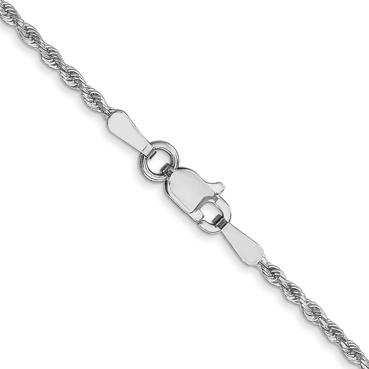 20 Inch 14K White Gold 1.5mm Diamond-Cut Rope Chain Necklace