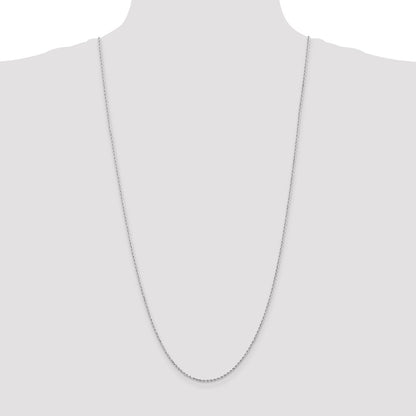 3 Inch 14K White Gold 1.5mm Diamond Cut Rope Chain Necklace