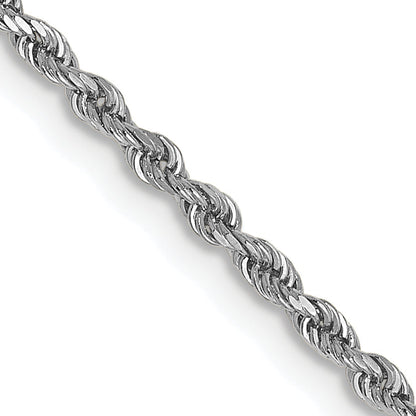20 Inch 14K White Gold 1.5mm Diamond-Cut Rope Chain Necklace